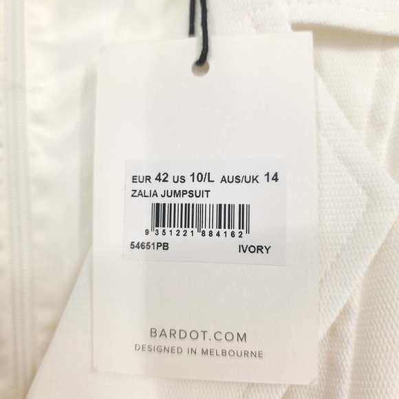 Bardot Faux Wrap Zalia Jumpsuit In Ivory Sz 10 - Picture 6 of 6